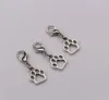 100Pcs Hollow Dog Paw Floating Lobster Clasps Charm Pendants Jewelry Making DIY Handmade Craft 11x27mm Antique Silver