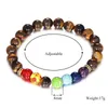 5 Stile Perlenarmband Tigeraugen Braun Blau Stein 7 Chakra Heilung Balance Perlen Armband Yoga Lebensenergie Schmuck für Männer Frauen D149S