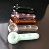 Pipe in vetro Fumo di narghilè soffiato Fabbricazione Bong soffiati a mano Tre fumaioli colorati concavi