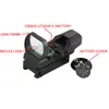 Cannocchiale Reflex 4 Reticolo Red Green Dot Sight 1X22X33 con mirino laser rosso/verde punto di cambio a quattro punti con sistema di guida Picatinny/Waver da 20 mm per tiro a caccia