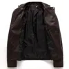 Männer Mode PU Leder Jacke Frühling Herbst Neue Britischen Stil Männer Leder Jacke Motorrad Jacke Männlichen Mantel Schwarz Braun M3XL8792324