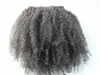 4b4c Clip de trame de cheveux bouclés afro crépus vierges mongols dans les extensions de cheveux non transformés extensions humaines de couleur noire naturelle peuvent être 6311781