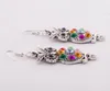 10pairs/lot Owl Crystal 925 Silver Fish Hooks Earrings Dangles Chandelier Jewelry E1598 Hot sell Items