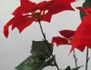 christmas flower poinsettia artificial flowers poinsettia christmas home festival decoratiion flower 45cm 5 Heads not include the vase SF009