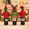 3 st jul hem dekoration leveranser julflaskor uppsättningar vin flaska täcker julvin