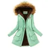 Cappotto caldo invernale da donna Parka lungo Moda Cappotto da donna con cappuccio in pelliccia sintetica Giacca imbottita in cotone casual Mutil Colors