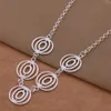 Gratis frakt med spårningsnummer bästa mest heta sälja kvinnors känsliga present smycken 925 silver 6 cirkel halsband