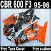 Eftermarknad Body Kits för Honda CBR600 F3 Fairings 1995 1996 Svart Orange Fairing Kit CBR 600 F3 95 96 ZB75