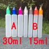 Bottles 30ml PE E Liquid Bottle with Colorful Child Proof Caps and Long Thin Tips Pen Shape Bottle