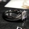 Luxury 2 ct 925 Sterling Silver Rings For Women Fashion Square Design 8mm Zircon Bridal Wedding Engagement Gift Jewelry Bijoux J-065