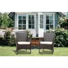 US stock 2pcs Patio Rattan Armchair Seat Sets with Removable Cushions a36