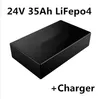 Rechargeable 24V 35Ah 26650 LiFePO4 battery pack for AGV telecommunication Solar Street LightElectric Bicycle Bike Sea Scooter