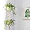 Wieszaki roślin Macrame - 4 paczka, w różnych wzorach - Handmade Wall Salor Wiszący Uchwyt Roślin Politer - Nowoczesny Boho Home DE Y0910