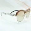 Lunettes de soleil en corne de buffle naturelle pour hommes, accessoires de haute qualité, nouvelle décoration élégante, mode Vintage, lunettes entières 210H