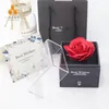 Boîte de bijoux de fleurs de rose Anneau Boîte de fleurs conservées Boîte d'anniversaire Boîte cadeau de la Saint-Valentin Gift Mère de la fête des Mères 4966