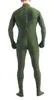 Costume da tuta da uomo in lycra spandex verde scuro Cerniera posteriore Costume da uomo sexy Costumi da uomo Vestito unisex Senza testa Festa di Halloween 246O