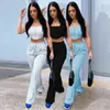 Femmes Deux Pièces Ensemble Tenues Solide Sexy Sans Manches Corset Top Lâche Casual Pantalon De Jogging Cordon Sportif Pantalon D'été 210517