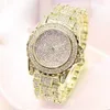 Horloges Bling Diamonds Crystal Strap Watch Mode Luxe Dames Dames Roestvrij staal Waterdicht Quartz met sterren