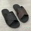 Designer slides chinelo homens marrom preto avestruz de couro liso sandálias de impressão largo cruz-over cintas sapato