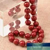 체인 부드러운 깊은 붉은 진주 목걸이 10mm 크기 DIY 라운드 모조 쉘 체인 18inch 쥬얼리 선물 H8391