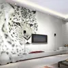 Animal White Leopard Papel de Parede Papel Mural Personalizado Tamanho Não-tecido 3D Wall Papel de Parede Sala de estar TV Sofá Fundo moderno simples decoração de casa simples