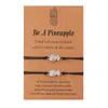2021 papier carte ananas pendentif corde chaîne Bracelet pour petite amie amitié bijoux cadeau mode bijoux à la main