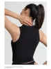 yoga Sleeveless ribbed Fitness Wear Tanks T-Shirt vest shirt women sport lululemens stretch tight outer underwear Outdoor Clothes267G