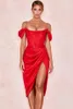 Robes décontractées de haute qualité Satin Bodycon Dress Women Party 2021 Arrivées Midi House of CB Celebrity Evening Club