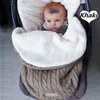 Baby Sleeping Bag Born Plotka Zima Solid Color Button Zagęścić Dzianiny Sleepsack Ciepły Footmuff Wózek Dzieci Sleep 211023