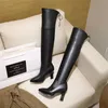 Meotina Damen Overknee-Stiefel, Schuhe, spitze Zehen, dicke Absätze, lange Stiefel, Schnürung, Super-High-Heel, Stretch-Oberschenkelstiefel, Silber, 210608