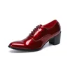 Pointed Toe Blue/Red Leather Dress Shes Men Japanese Type Men Shoes Lace-up Formal Business, Party and Wedding Footwear