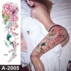 Tatuagem falsa sexy para mulheres tatuagens temporárias à prova d'água perna grande coxa corpo tatuagem adesivos peônia flores de lótus peixe dragão Y1125259n