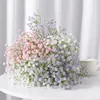 Ghirlande di fiori decorativi 5PCS 63CM White Babys Breath Artificiale Gypsophila Bouquet finto in plastica per la decorazione domestica di nozze El Party