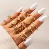 15 sztuk zestaw pierścieni Knuckle do układania w stosy, Boho Vintage kryształowe układanie pierścienie Midi dla kobiet nastoletnie dziewczyny moda wiele pierścionków