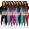 9 Цветов Женщины Двух частей Наряды Desginer Cousssit Сплошной Градиент Пытный костюм Повседневная Спортивная одежда Плюс Размер Женская Одежда DHL