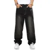 Wholesale-Jeans Men Baggy Black Casual Rap Jeans Loose Pants Hip-hop Style Hip Hop For Boy Big Size Waist 30-46