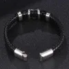 Trendy Stijl Lederen Armband Mannen Zwart Gevlochten Armbanden Mannelijke Sieraden Party Gift Rvs Magnetische Sluiting Armbanden BB0963 Ch202o