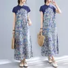 Shanghai Story Long party dresses vintage Qipao cotton linen traditional clothing Oriental gown Chinese Women's elegant Cheongsam