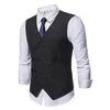 Herrvästar Blå Människans Solida Steampunk Singal-Breasted Waistcoat Slim Fit Groomsmen Kostymer Bröllop Groom Suit Business Vest