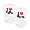 Kledingsets 2021 Mode Kleine Katoenen Baby Gilrs Body I Love Momi Papa Gedrukt Korte Mouwen Geboren Meisjes Kleding9412026