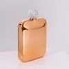 Stainless Steel Hip Flask With Diamond Lid Ladies Outdoor Portable Square Hip Flask Mini Pocket Flask 5 Colors