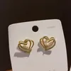 Stud Doppio strati Hollow Heart Women Orecchino Design moda inlaid zircone Amore orecchini gioielli compleanno