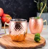 Moscow Mule Mugs Stainless Steel Beer Cup Rose Gold Silver Copper Mug Hammered Plated Bar Drinkware Beverage Cocktail Glass SEAWAY JJF10049