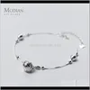 Anklets Drop Delivery 2021 Modian Minimalism Bell Beaded Ball Anklet Bracelet For Women Authentic 925 Sterling Sier Chain Link Foot Leg Fine