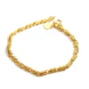 Bracelets de charme de charme de plaque en or 24k Gold 24k NJGB066 Fashion Femmes Gift Yellow Gold plaqué bracelet244w