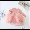 Dresses Clothing Baby Kids Maternity Drop Delivery 2021 Childrens Spring Girls Knitted Or Crocheted Long Sleeve Cake 1 2 3 45 Years Childs Tu