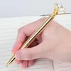 Crystal Glass Kawaii Ballpoint Pen Big Gem Ball Pens With Large Diamond Fashion School Office Supplies LLD11934