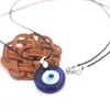 Collana con pendente in vetro occhio azzurro turco corda di cera moda minimalista vento ragazza amuleto regalo di festa fatto a mano viaggio commemorativo