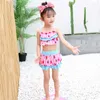 Bölünmüş Iki Parça Bebek Kız Banyo Takım Elbise Kız Mayo Çocuk Bikini Set Çocuk Mayo Kostümleri Etek Ile
