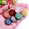 Природный кристалл Reiki Chakras Целебные камни Multi Color Agate Индия 7 Чакра Камень и Минералы Искусства и ремесла